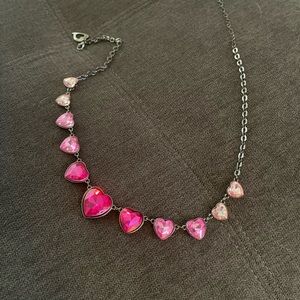Pink heart necklace